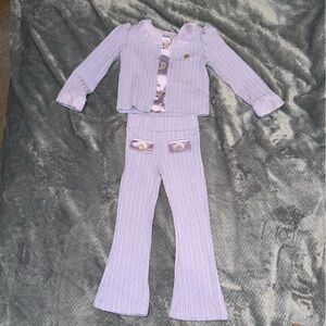 Le Chic Lilac Knit Toddler Ensemble